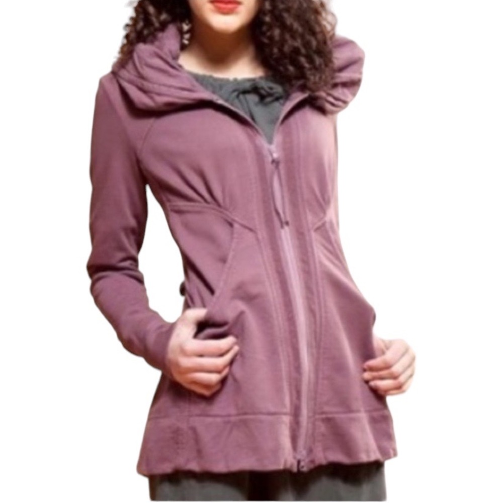 Prairie Underground Mauve Mid-Victorian Hoodie Terry Front-Zip Jacket Sz S